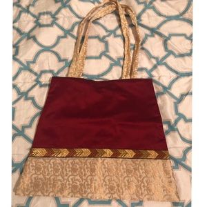 Golden embroidered traditional Indian handbag